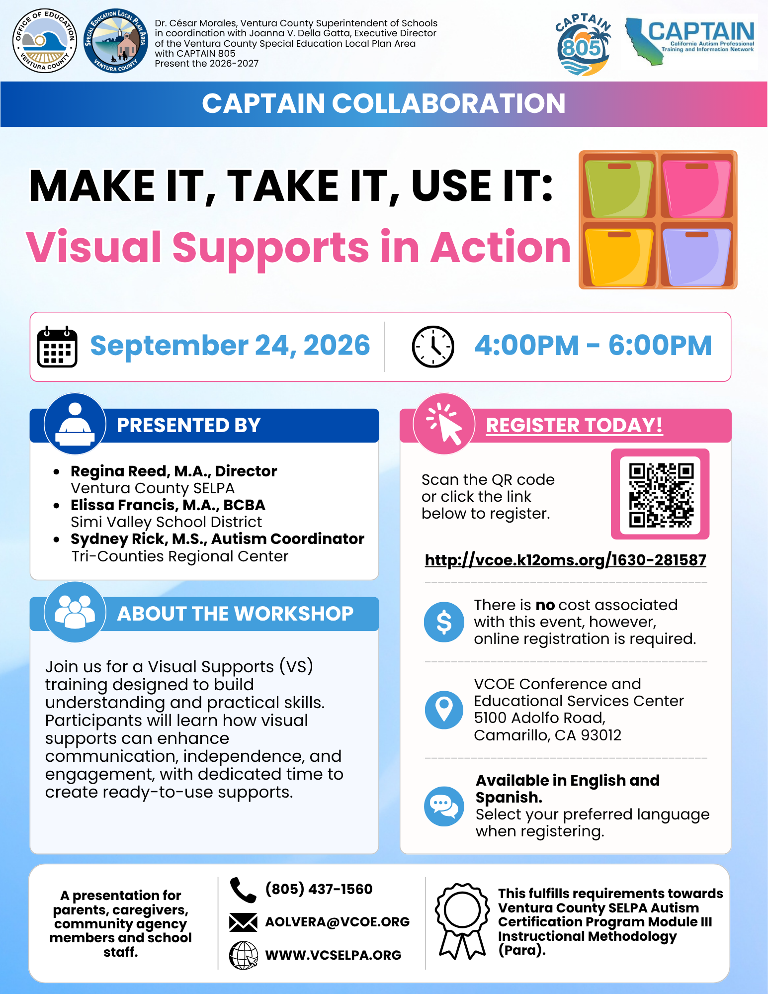 Flyer for Make it, Take it, Use It on September 24, 2026