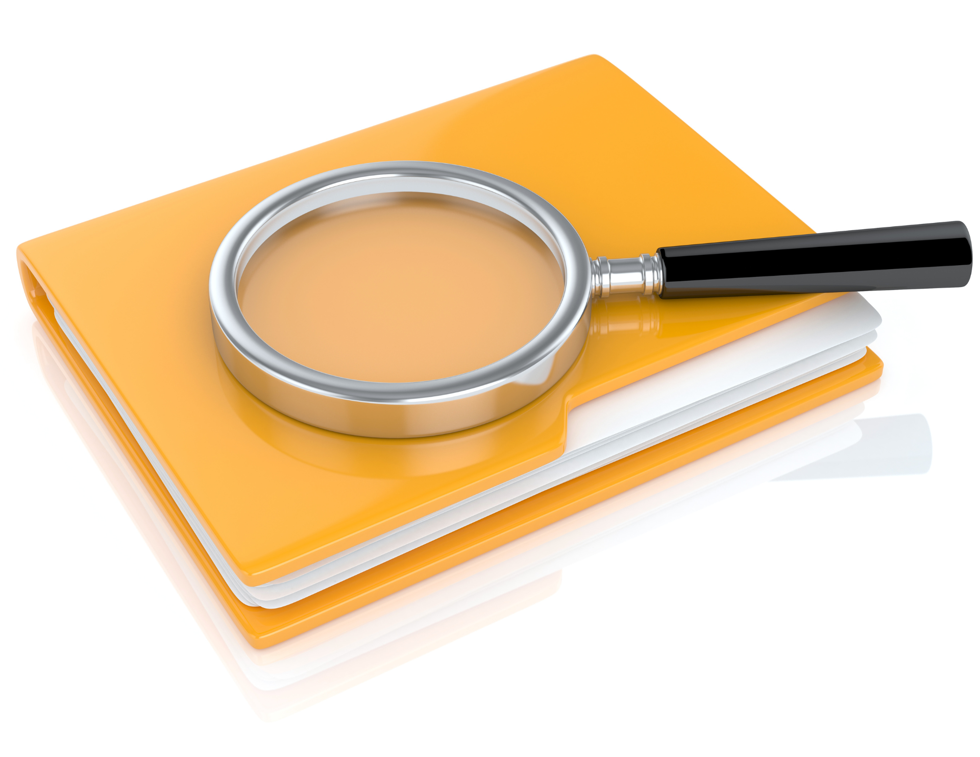 File Folder with magnifying glass